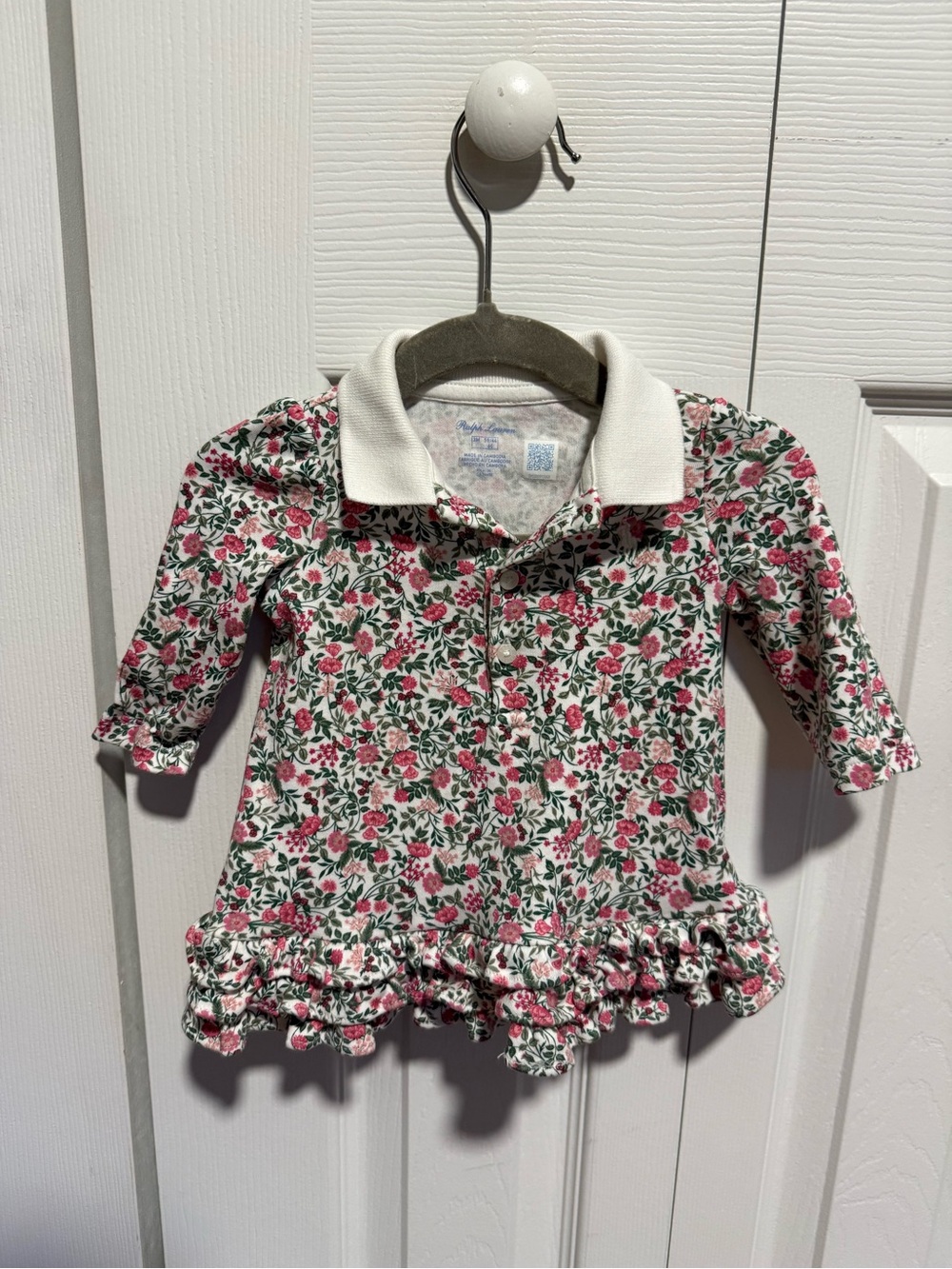 Polo Ralph Lauren Baby Girl Floral Dress & Bloomer Set – 3M